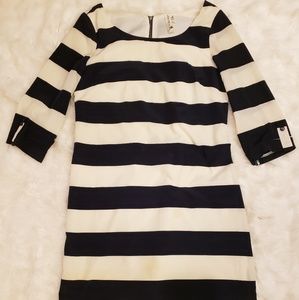 Navy stripe shift dress
